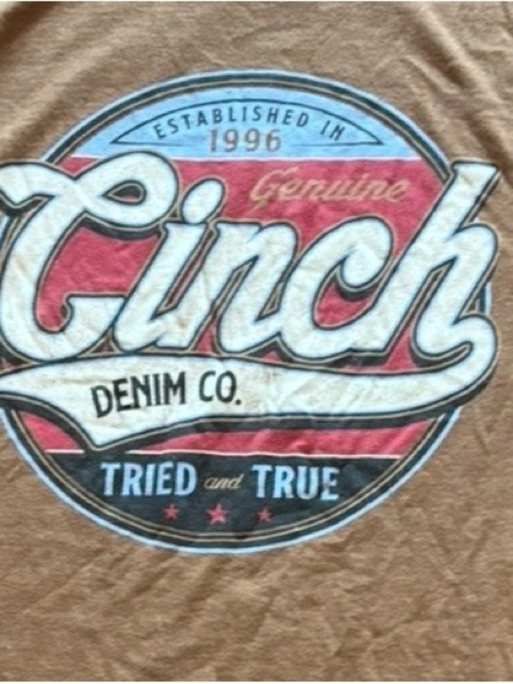 Cinch Men’s L Brown Western Graphic Tee Denim Co Cowboy Ranchwear